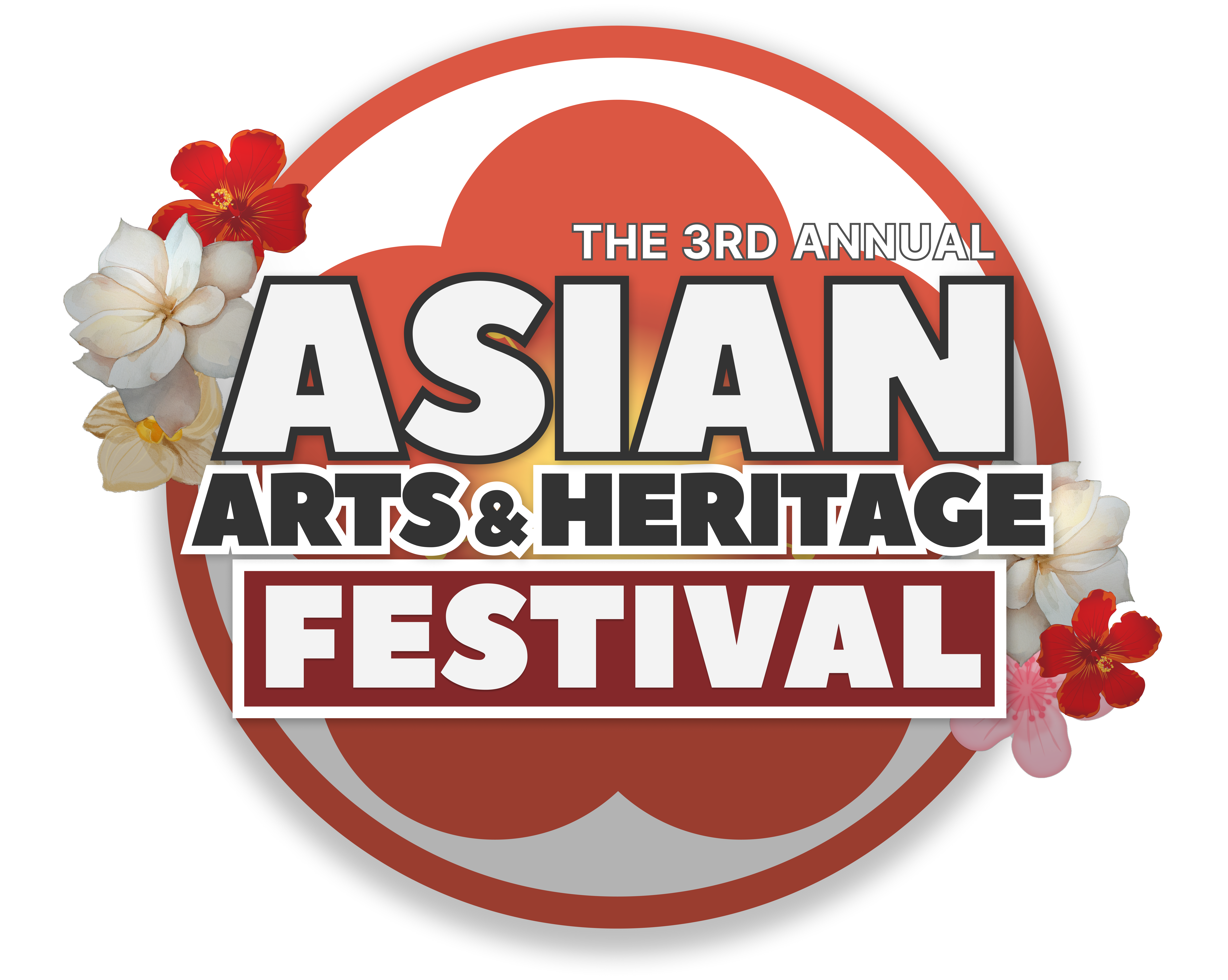 Badge + wordmark + flowers