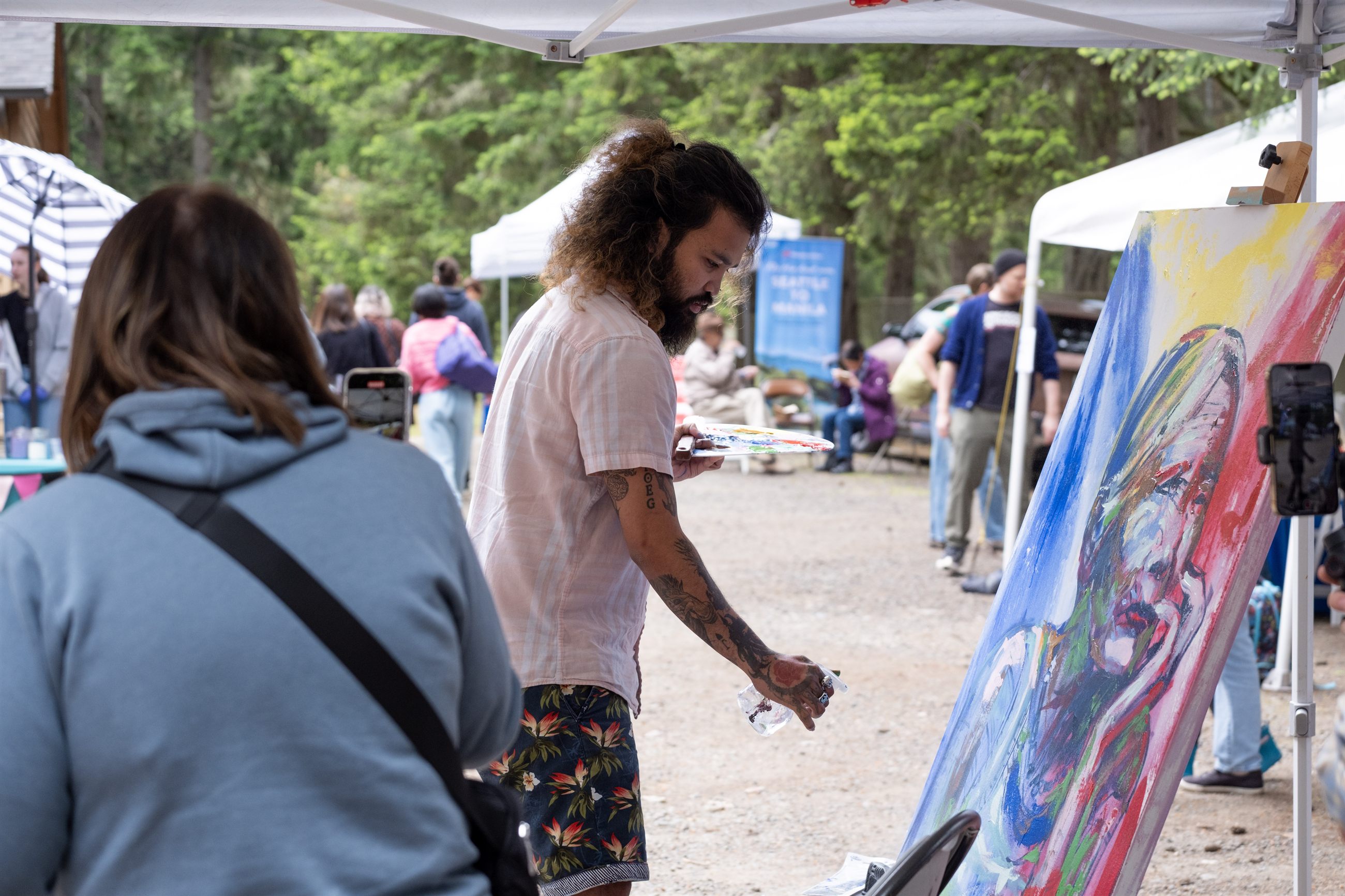 Festival audience gathering during a live program.
